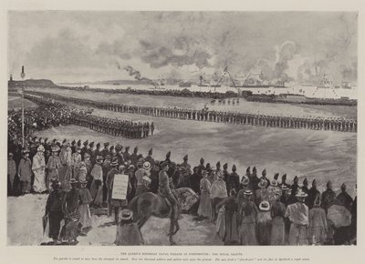 Desfile naval del cumpleaños de la Reina en Portsmouth, el saludo real de Henry Charles Seppings Wright